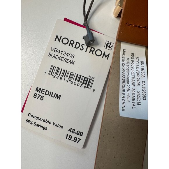 2- Vince Camuto Nordstrom Size Medium Belts Cream Brown NWT - Picture 3 of 8